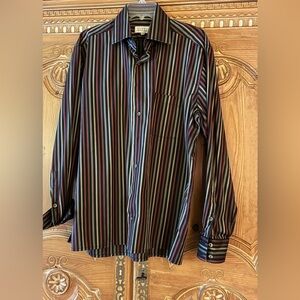 Tuttle Lg Men's Vibrant Striped Button-Down Shirt